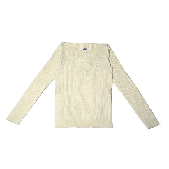 MM6 Maison Margiela Bateau Neckline Sweater Beige